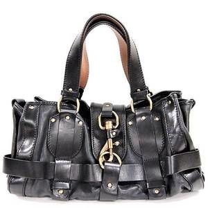 Chloe Kerala Charm Leather Tote Handbag Black